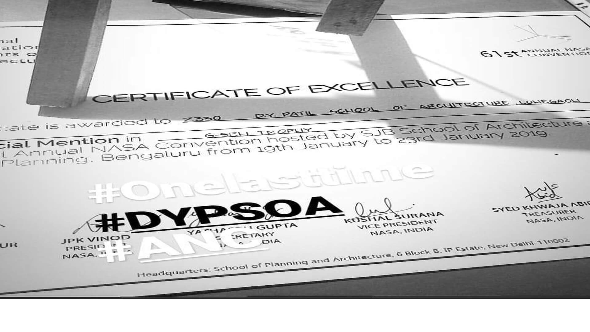 Special Mention in G-Sen Trophy at 61st Annual NASA Convention Bangalore 2019 